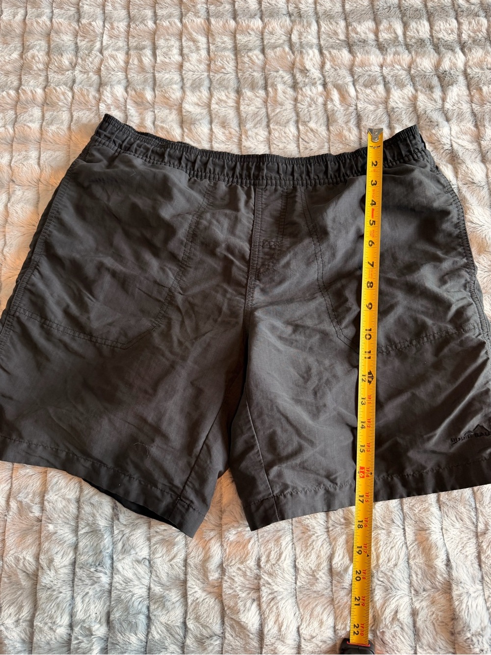 Eddie Bauer Men's Charcoal Elastic-Waist Swim Shorts